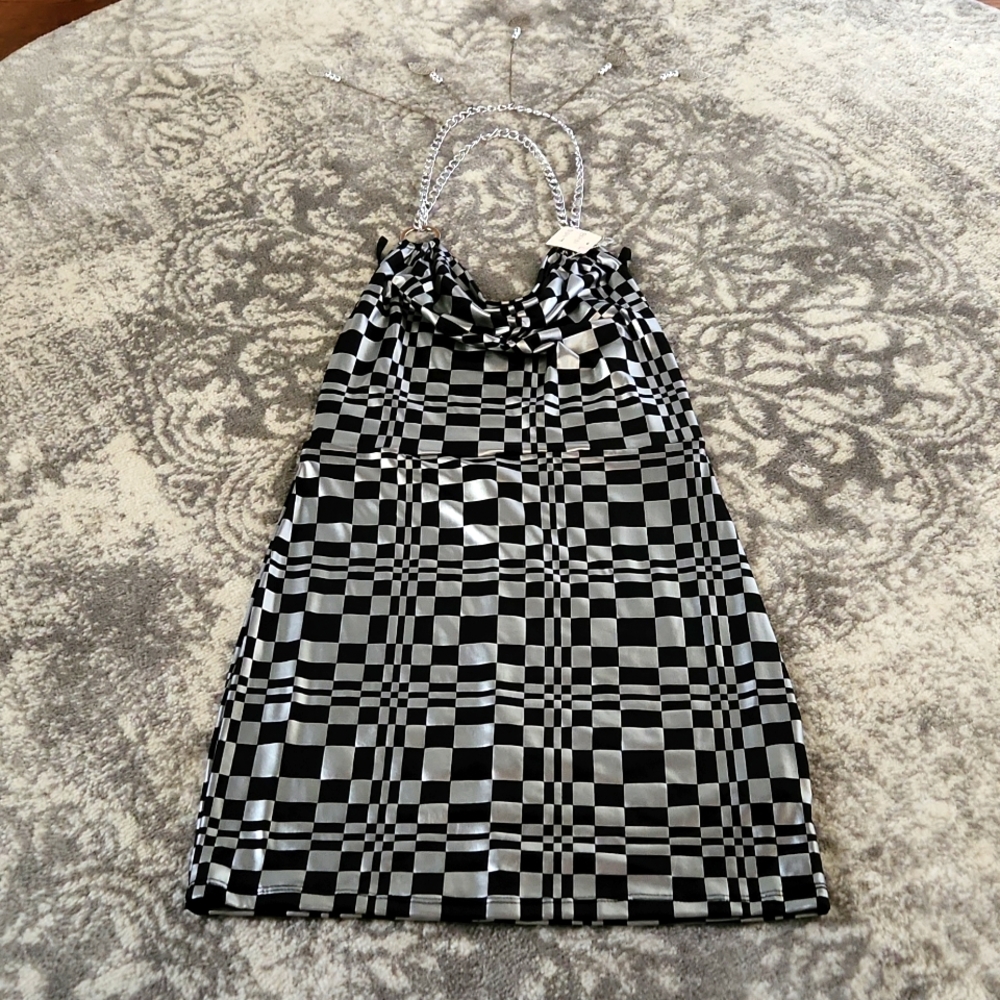 Silver/Black mini dress
